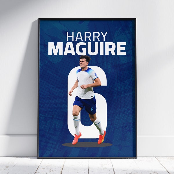 Harry Maguire Poster, English Athlete Inspiration, This is My Happy Place, Unique Fan Gifts, Typographic Soccer Wall Art, 16x20 Art Canvas