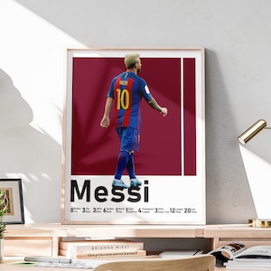 Printable Lionel Messi Poster, Messi Print, Argentine Soccer GOAT, Teen Room Wall Art, Football Decoration, Included Football Titles