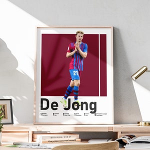 Frenkie de Jong Poster zum Ausdrucken, Fußball Liebhaber Geschenke, Niederländischer Mittelfeldspieler, de Jong Poster, Fußball Poster, moderne Fußball Dekoration