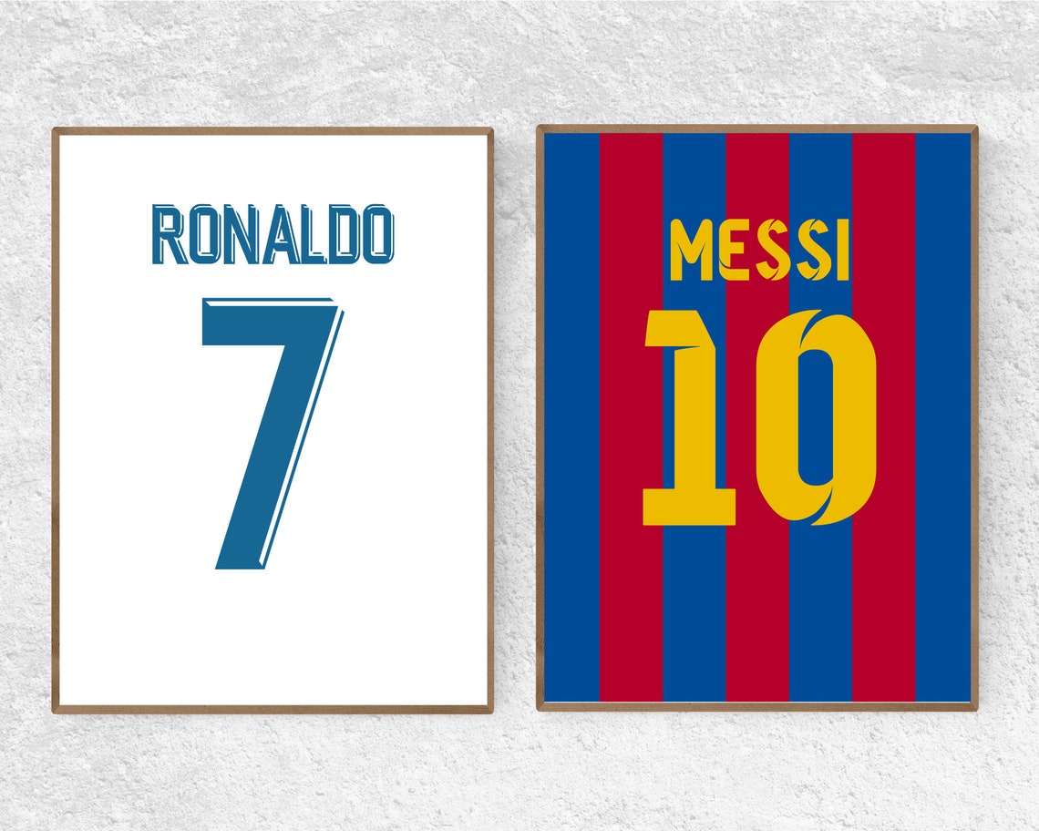 Downloadable Messi Ronaldo Jersey Wall Art Printable Football - Etsy