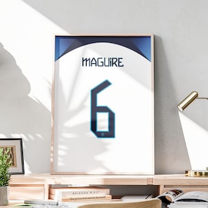 Harry Maguire Jersey Poster, druckbare Fußball Wandkunst, England National Squad, Geschenk für Vater, Maguire Druck, Fußball Wandkunst
