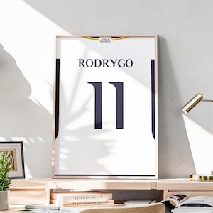 Maillot Rodrygo imprimable, nouveau kit 2023-2024, footballeur national brésilien, cadeau pour garçon, maillot Rodrygo Poster