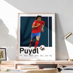 Printable Carles Puyol Poster, Spanish Legendary Defender, Puyol Wall Art, Gifts for Husband, Men Room Decoration, Include Football Titles