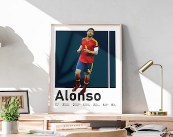 Xabi Alonso Poster, Spanish Midfielder Art (Digital Download)