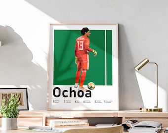 Guillermo Ochoa Poster, Mexican Soccer Goalkeeper Print (Digital Download)