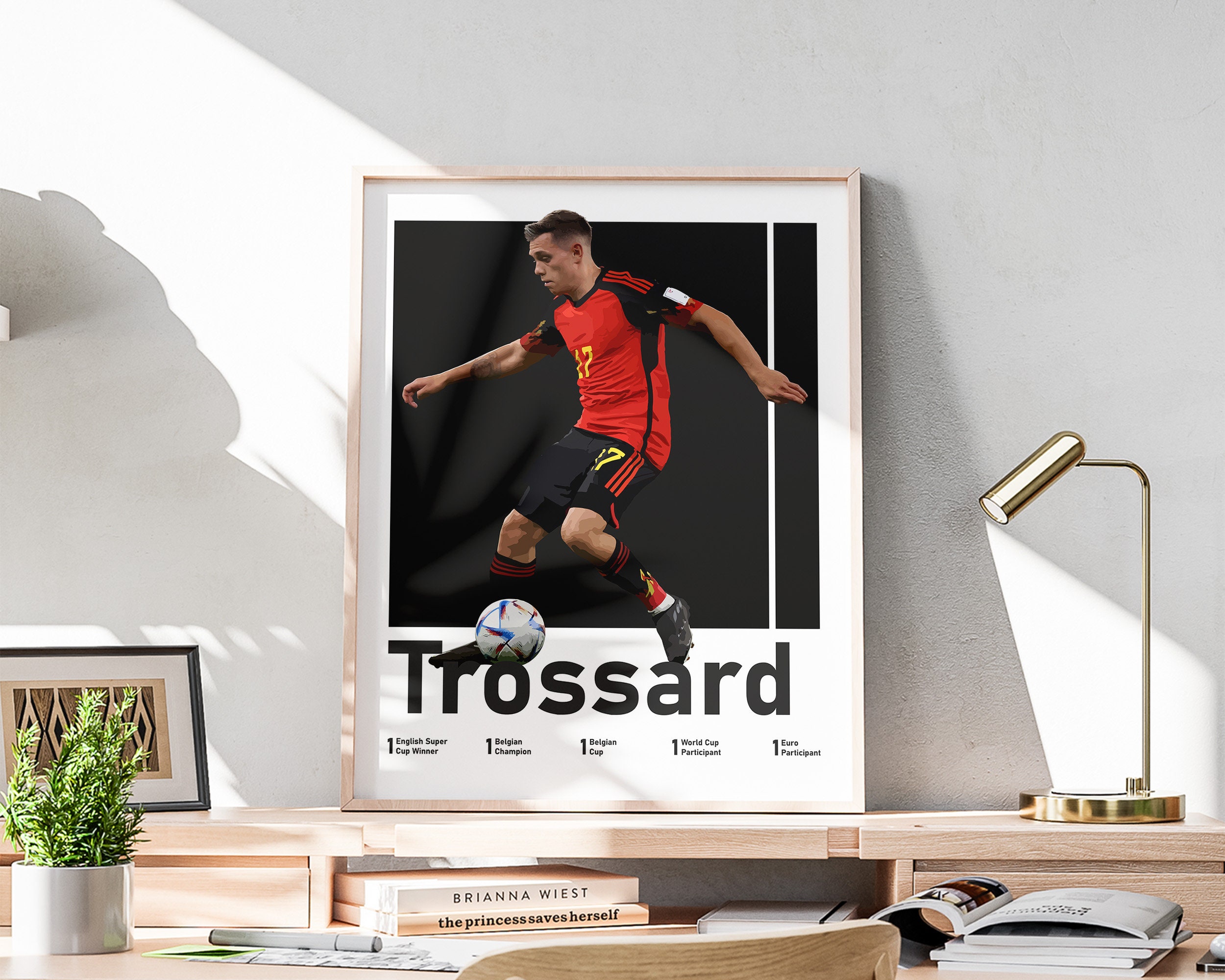 Afdrukbare Leandro Trossard-poster, Belgian Soccer Forward, voetbalkunst, Trossard-muurkunst, decoratie sportkamer, voetbaltitel inbegrepen, voetbaltitel inbegrepen