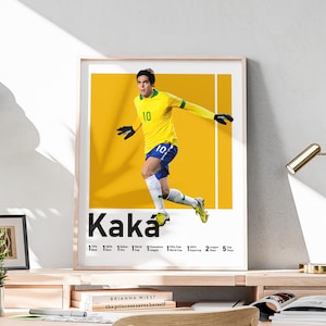 Printable Ricardo Kaka Poster, Man Cave Decoration, Brazilian Soccer Legend, Kaká Wall Art, Soccer Prints, Included Football Titles