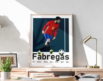 Cesc Fabregas Poster, Spanish Midfielder Art (Digital Download)