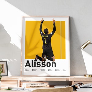 Printable Alisson Becker Poster, Soccer Goalie, Brazilian Goalkeeper, Alisson Wall Art, Football Decorations, Included Football Titles