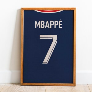 Printable Kylian Mbappe Jersey Wall Decoration, 3 Ratio Included - Etsy