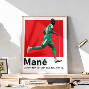 Sadio Mane Poster, Senegalese Football Star Art (Printable)