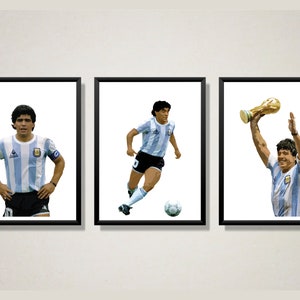 Digital Soccer Legend Diego Maradona Posters, Bundle of 3 Posters