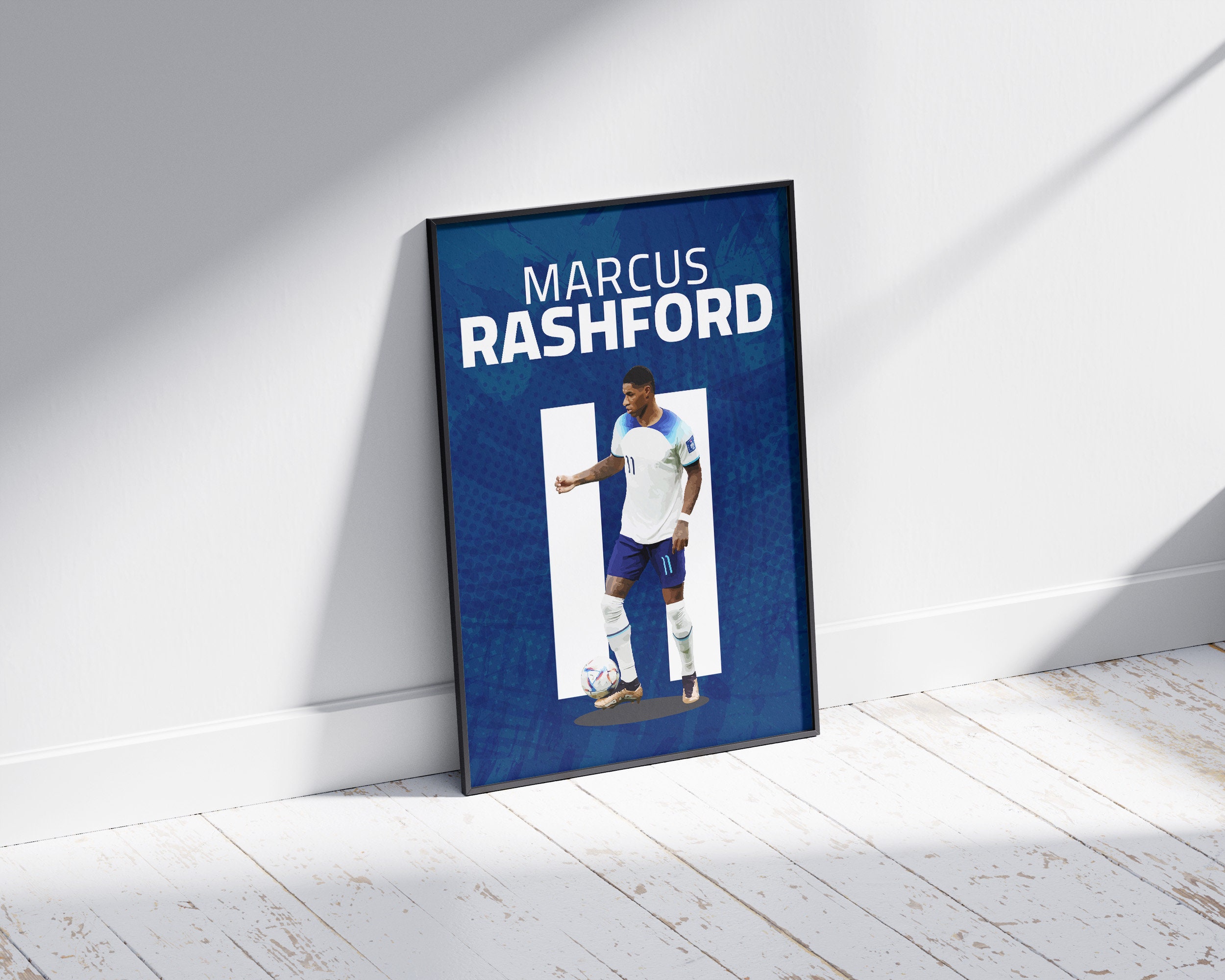 Marcus Rashford Design Poster, schmücken Sie Ihre leere Wand mit druckbarer  Fußballkunst, englische Nationalmannschaft, Fußballaktionsdruck, 20 x 25  cm.\, image size:2500x2000