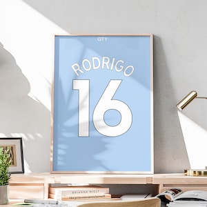 Rodri 2023-2024 Saison Fussball Trikot, spanischer Fussball Spieler Poster, Sofort Download