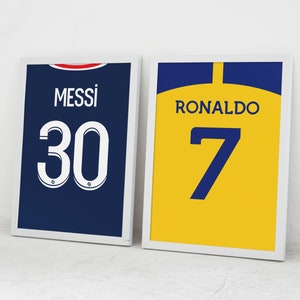 Printable Messi Ronaldo Jersey Posters, Football Wall Art, Set of 2 Prints