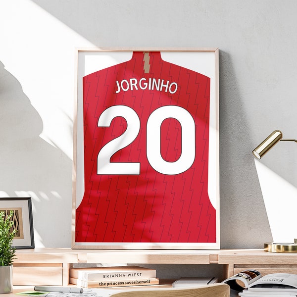 Printable Jorginho Jersey, 2023-2024 Season, Football Poster Art, Italian Soccer Player, Jorginho Shirt Print, Gift for Gooners, Mens Decor