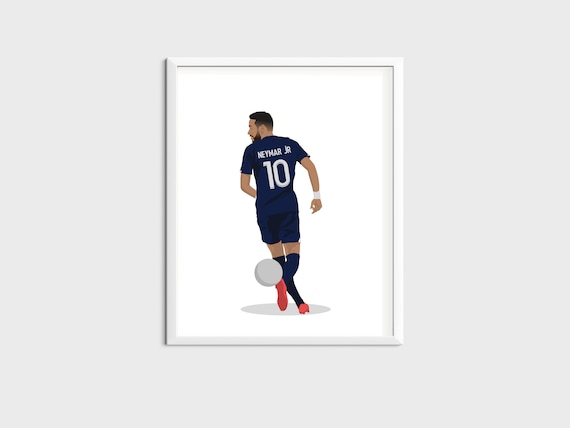 NEYMAR Jr Brazil 10 Football Legends ART Brazil Soccer Art Poster - No Frame