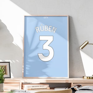 Printable Ruben Dias 2023-2024 Season Jersey, Portuguese Professional Football Player Poster, Room Soccer Decor