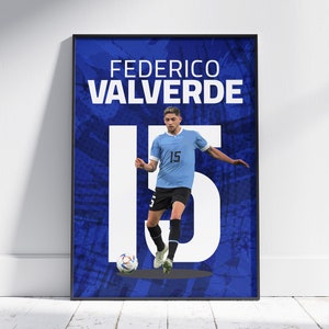 Federico Cocker, Mittelfeldspieler aus Uruguay, Fußball Geschenk von der Mutter, Wanddeko für Teenagerzimmer, Wanddeko für Mädchen und Jungen, 50 x 70 cm