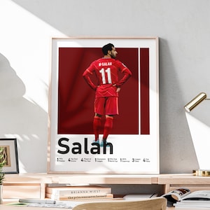 Gift for Boys, Printable Mohamed Salah Poster, Egyptian Football Star, Soccer Wall Art, Sport Room Poster, Salah Wall Art
