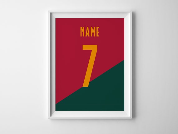 Personalizable Portugal Football Wall Art, Custom Portugal Jersey, Gift for  Boys, Custom Jersey, Soccer Gifts for Him 