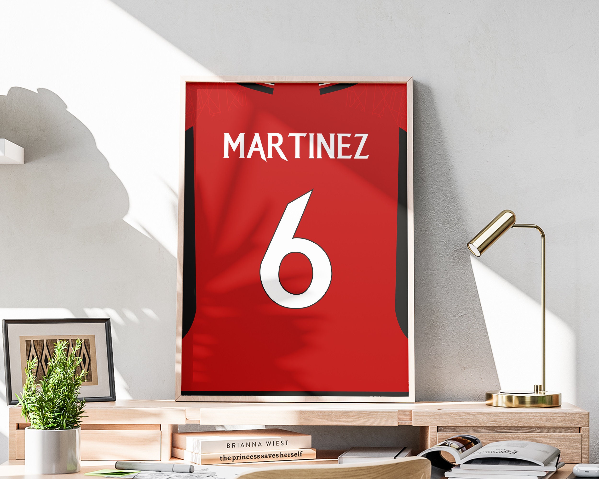 Printable Lisandro Martínez Kit, Soccer Wall Hanging, Martinez Shirt Print, 2023-2024 Jersey, Argentinian Footballer, Office Sport Decor