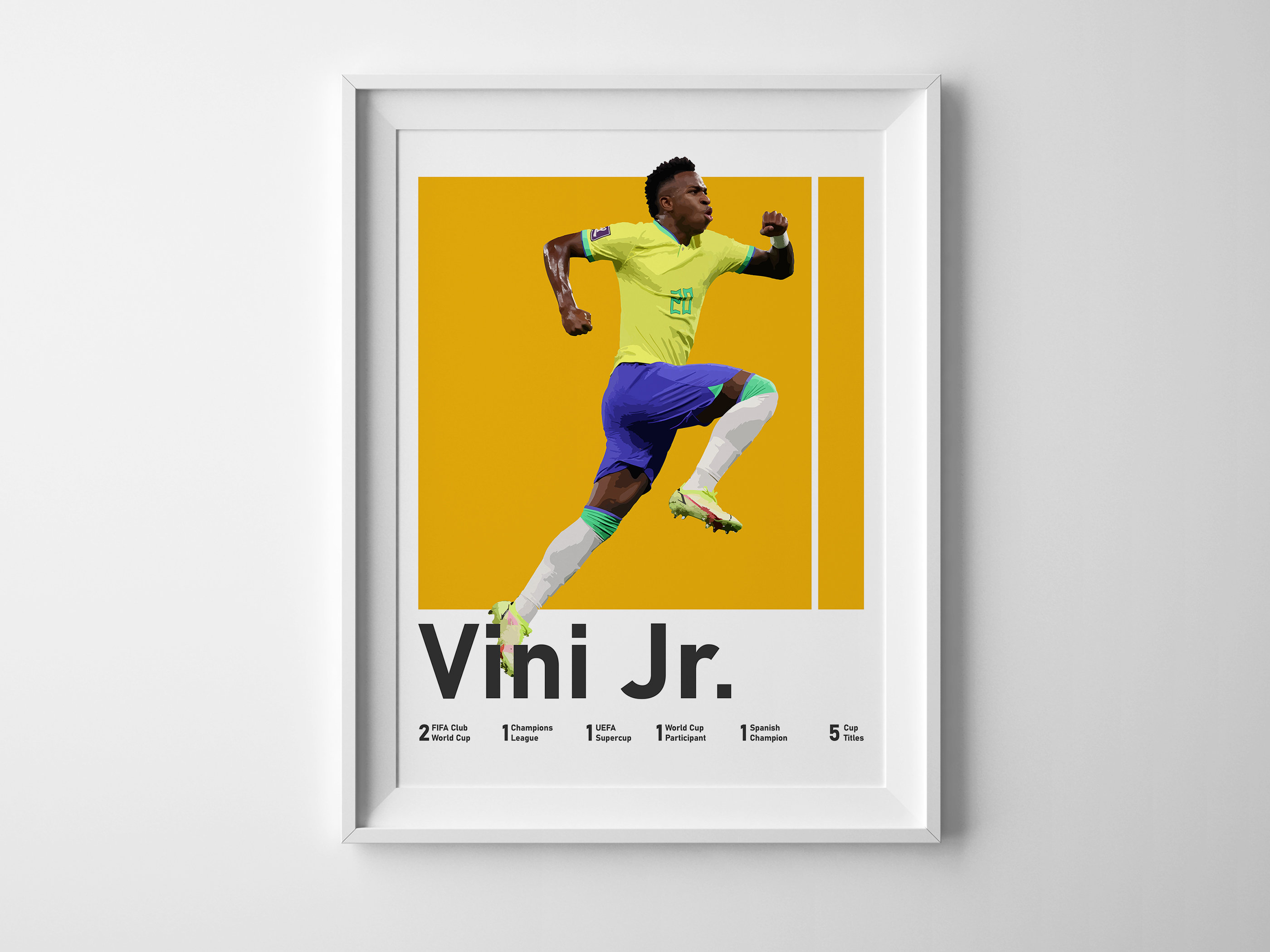 Discover Printable Vinicius Junior Poster, Brazilian Winger, Soccer Print, Vini Jr Wall Art, Teenager Room Decorations, Unframed