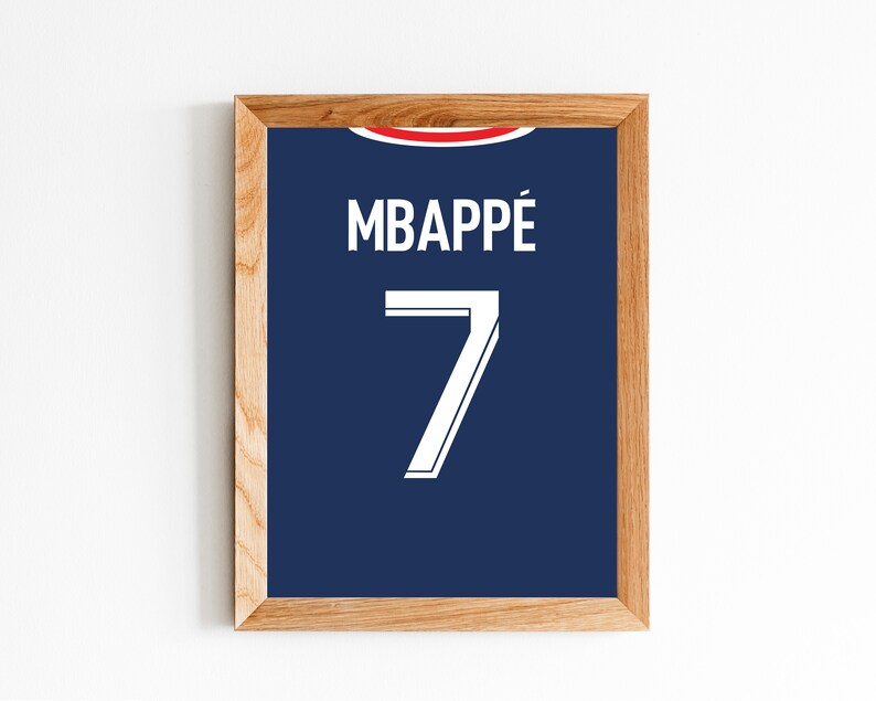 Printable Kylian Mbappe Jersey Wall Decoration 3 Ratio - Etsy