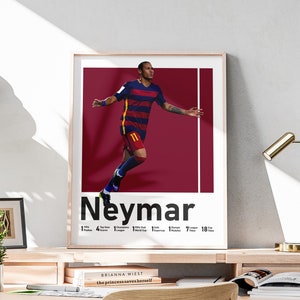 Neymar Jr Lovers Gift, Printable Neymar Junior Poster, Brazil Football Wall Art, Man Cave Decor, Neymar Enthusiast, Soccer Wall Art