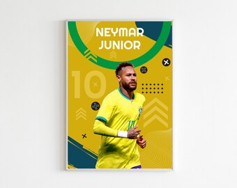Druckbares Neymar Junior Poster, großes Fußball-Kunst