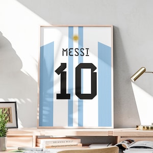 Lionel Messi Jersey Wall Art, Printable 3 JPG Files