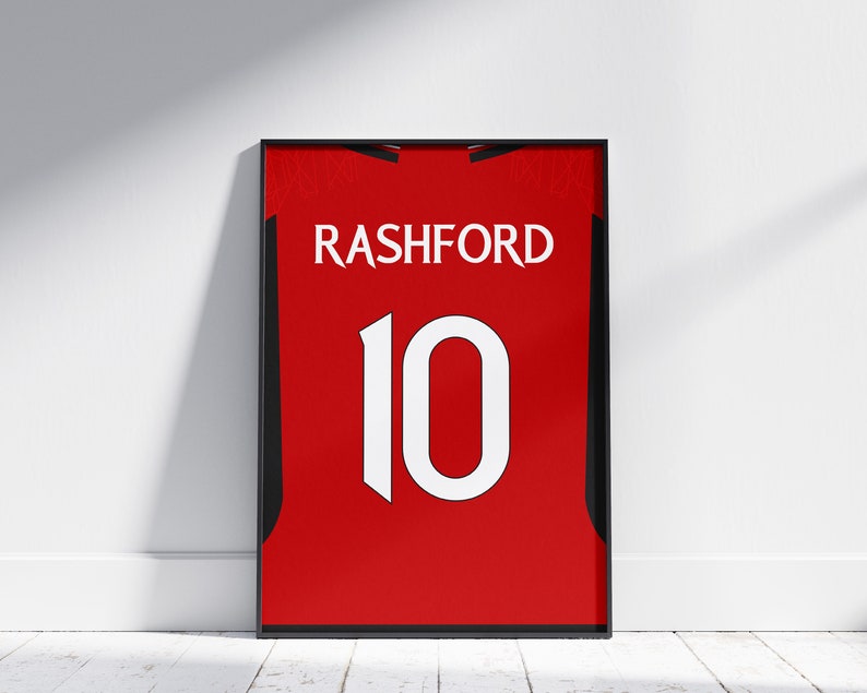 Number 10 Rashford Marcus Rashford Shirt, Printable Soccer Poster, Rashford Shirt Poster ...