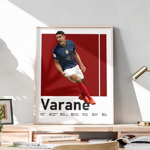 Printable Raphael Varane Wall Art, French Defender, Varane Poster, Football Print, Gym Room Decor, Included Football Titles