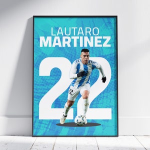 Póster de Lautaro Martínez, póster de fútbol imprimible, regalo para los fans de Lautaro, delantero argentino, idea de regalo para los amantes del fútbol.