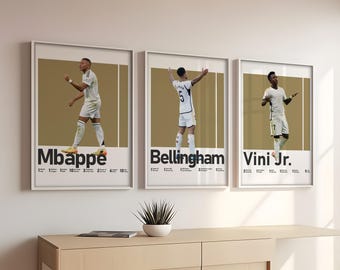 Mbappe, Bellingham, Vinicius Posters: Modern Football Trio (Digital Download)