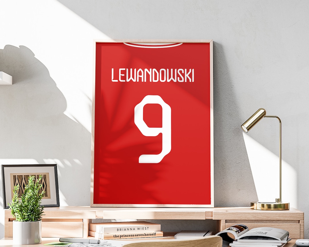 Printable Robert Lewandowski Jersey, Football Shirt Poster, Lewandowski