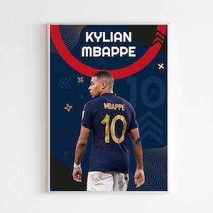 Printable Kylian Mbappe Poster, Large Sport Decoration