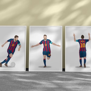 Lionel Messi Iconic Posters, Set of 3 Digital Prints