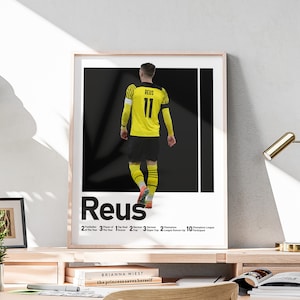Deutsche Fußball Legende, Marco Reus Poster zum selbst ausdrucken, Geschenk für Fußball Fans, Fußball Illusration, Fußball Wandbild, 20 x 25 cm