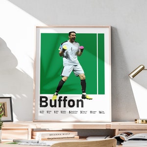 Printable Gianluigi Buffon Poster, Italian Legend Goalkeeper, Game Room Print, Buffon Wall Art, Included Football Title