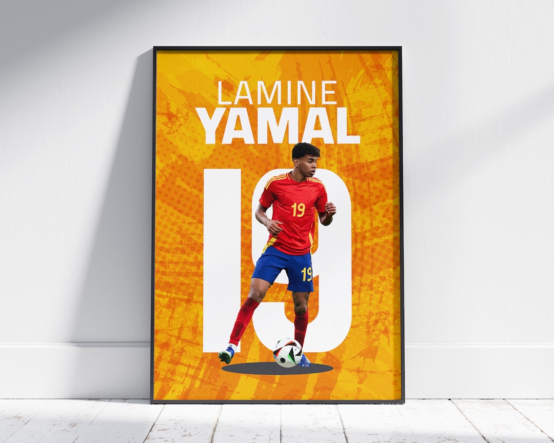 ラミネ・ヤマルのポスター、スペイン代表、サッカーウォールアート