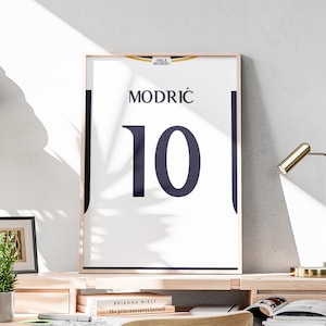 Printable Luka Modric Jersey, 2023-2024 New Season, Gift for Madridista, Croatian National Footballer, Modric Jersey Poster