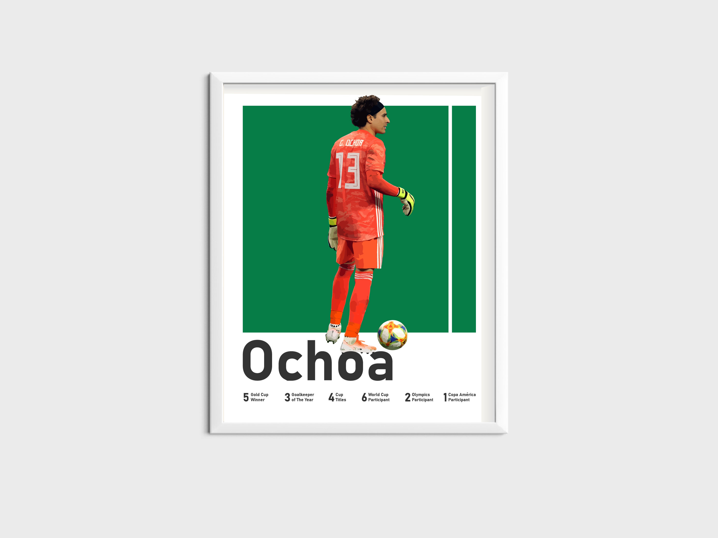 ギジェルモ・オチョアのポスター、メキシコサッカーゴールキーパー