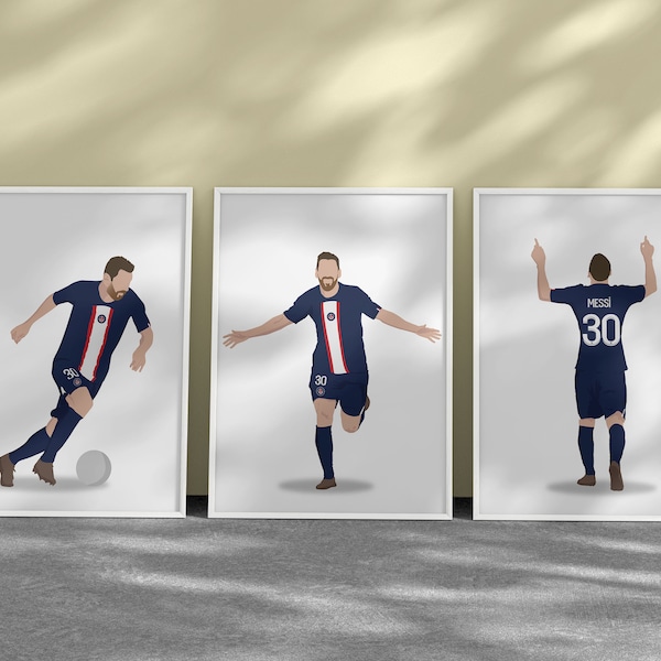 Printable Lionel Messi Celebration Posters, Set of 3 Wall Arts