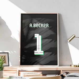 Printable Alisson Becker Jersey, Brasilian Goalkeeper, 2023 2024 Season, Alisson Shirt Poster, 3 Ratio Included