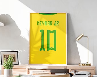 Druckbare Neymar Junior Jersey Kunst, Fußball Drucke
