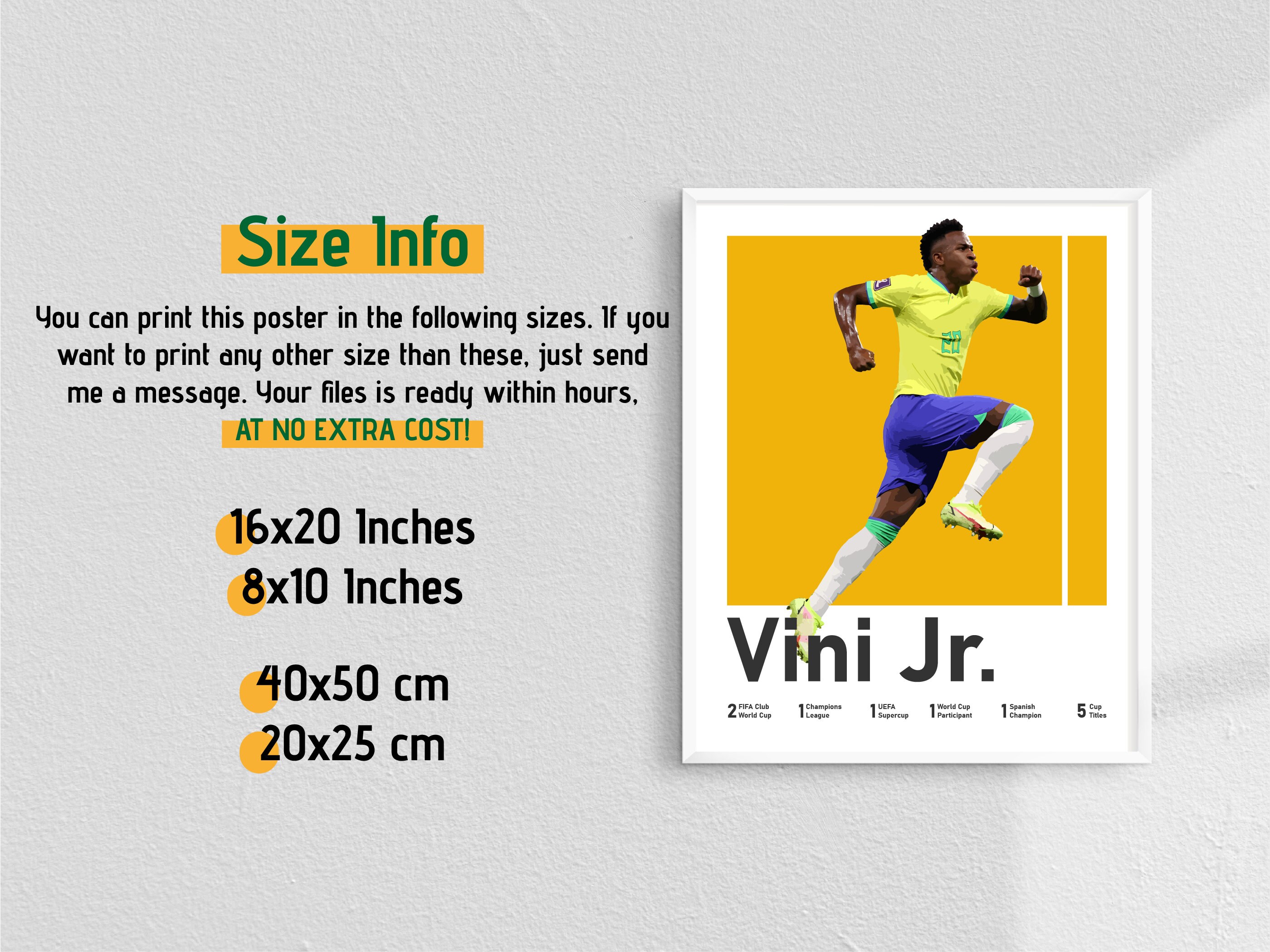 Discover Printable Vinicius Junior Poster, Brazilian Winger, Soccer Print, Vini Jr Wall Art, Teenager Room Decorations, Unframed
