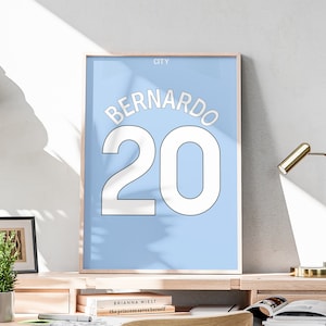 Printable Bernardo Silva 2023-2024 Season Football Jersey, Portuguese Football Player Poster, Instant Download