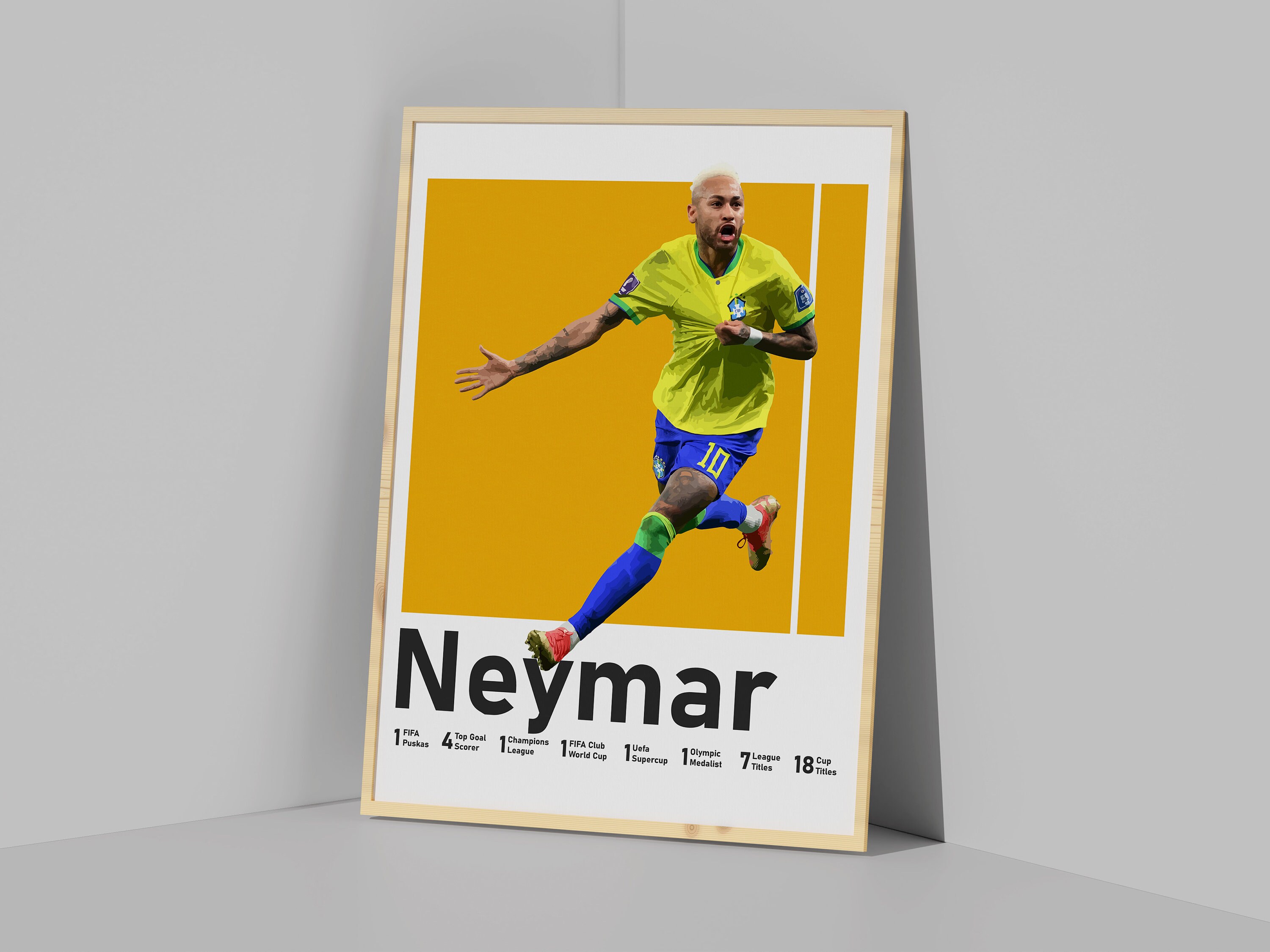 HEIAN Poster de footballeur brésilien Garrincha (8) - Peinture sur toile - Art mural décoratif - Décoration moderne - 30 x 45 cm