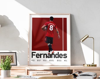 Bruno Fernandes Soccer Poster, Portuguese Midfielder Print (Digital Download)